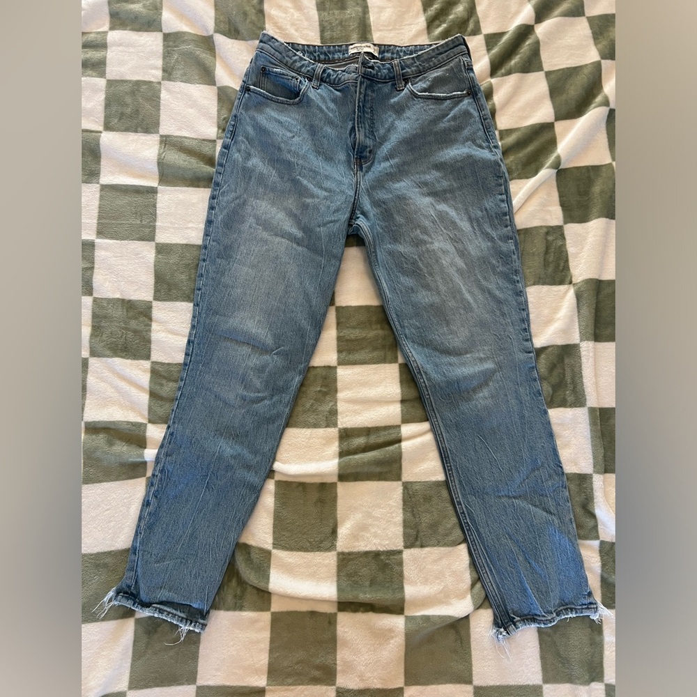 Abercrombie & Fitch Blue Ankle Cropped Jeans
